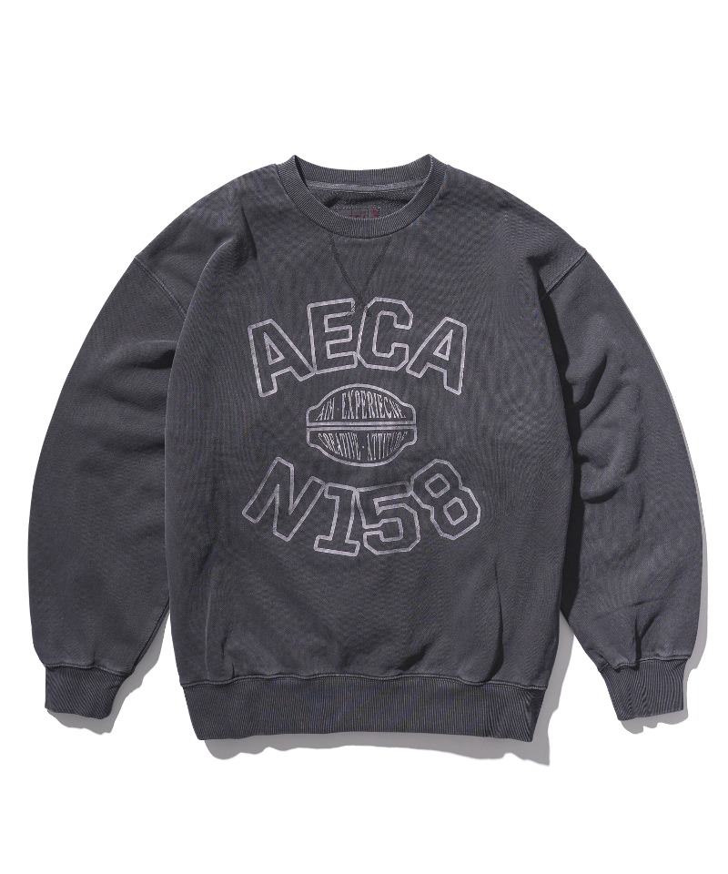 【AECA WHITE】 AECA CLASSIC SYMBOL SWEAT SHIRTS : WASHED CHARCOAL