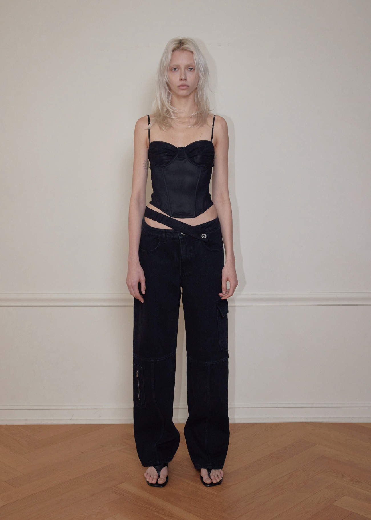 【bohemseo】 SHEER MESH BUISTIER, BLACK 正規品