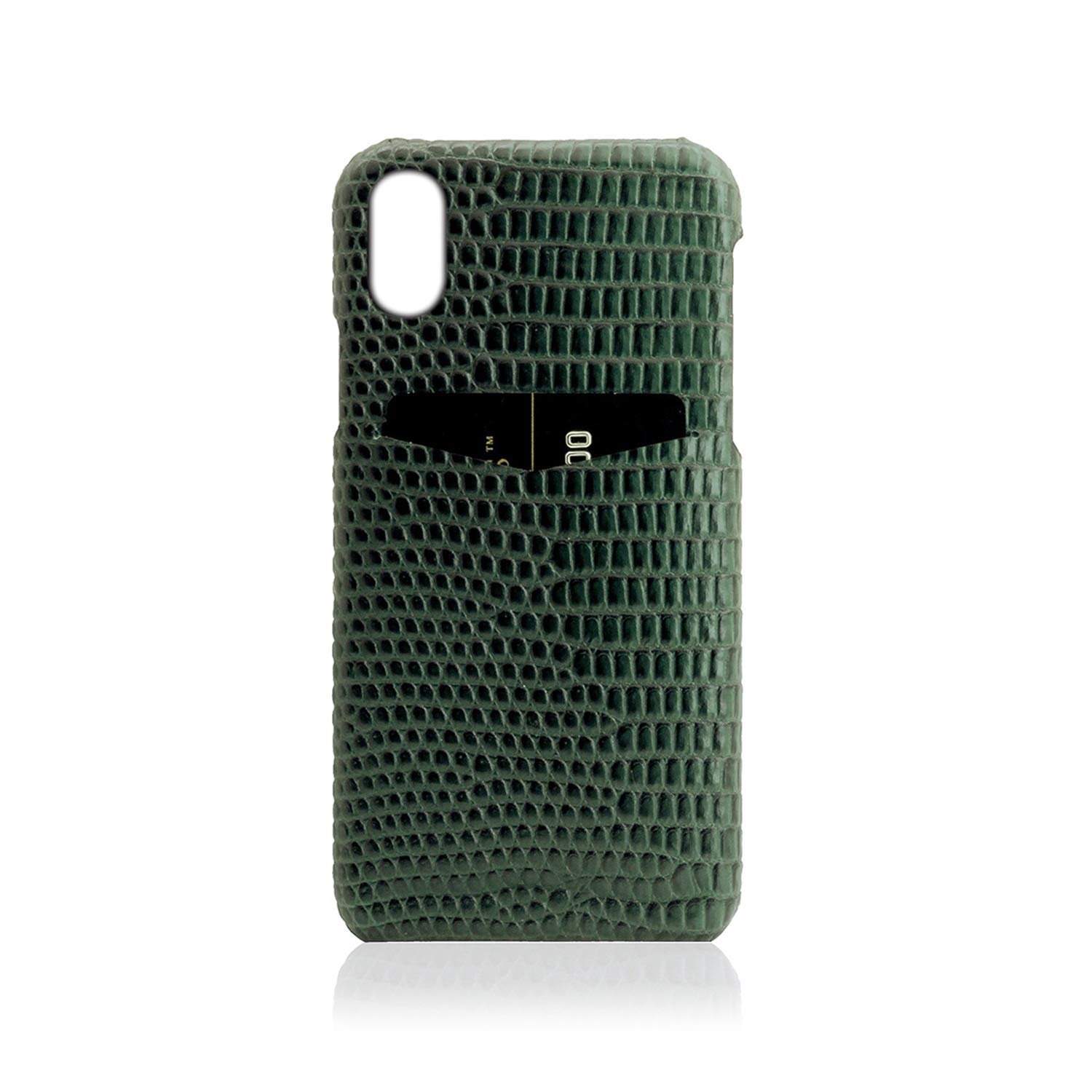 SLG Design iPhone XR ケース 本革 レザー Lizard Leather Back Case グリーン 6.1インチ アイフォン カバー ワイヤレス充電対応【日本正規代理店品】 S