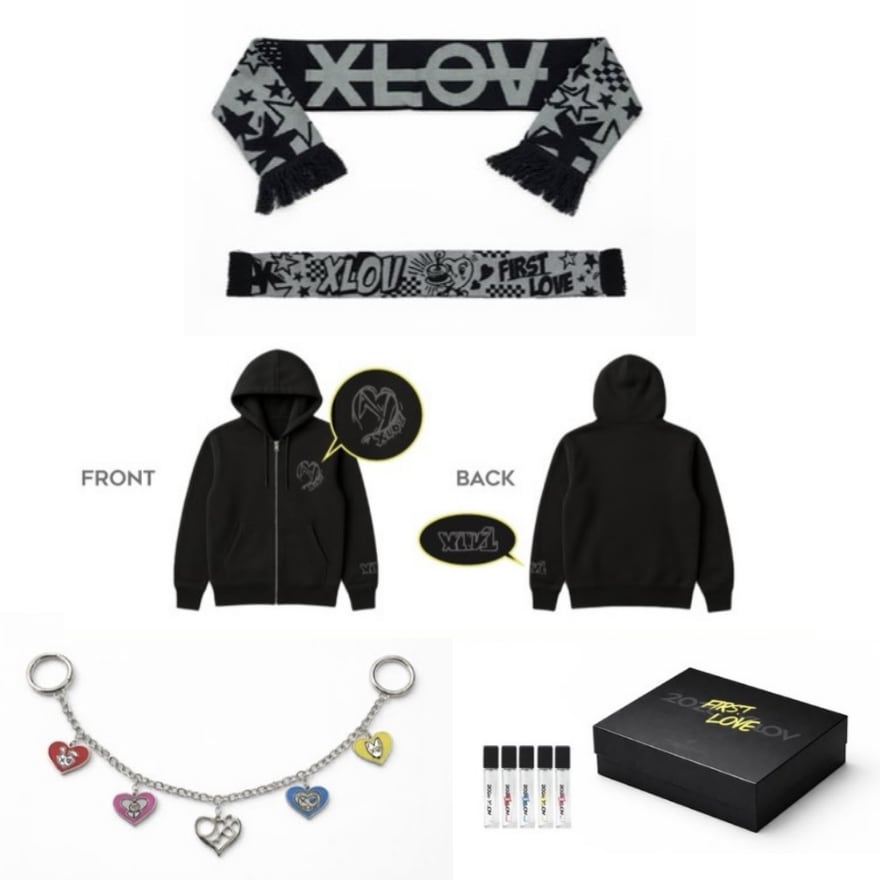 XLOV 1st ANNIVERSARY FAN CONCERT OFFICIAL MD (SLOGAN MUFFLER / CHARM / ZIPUP HOODIE / DISCOVERY SET)