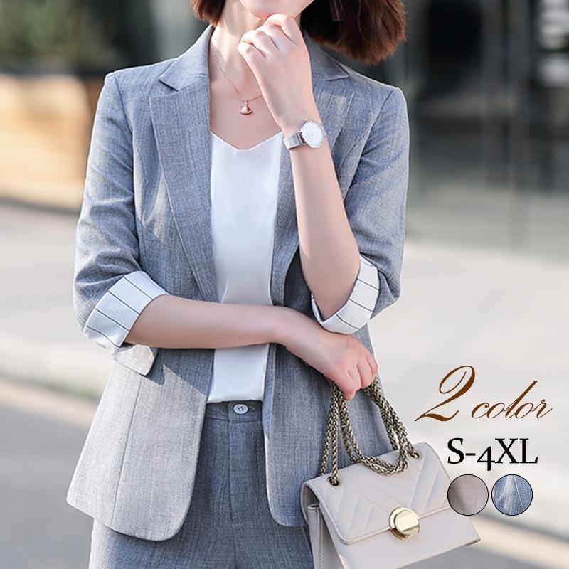 【急速出荷 2025年新作】テーラードジャケット レディース フォーマル オフィススーツ 7分袖 セレモニースーツ 切り替え ビジネス 着痩せ 通勤 OL エレガント