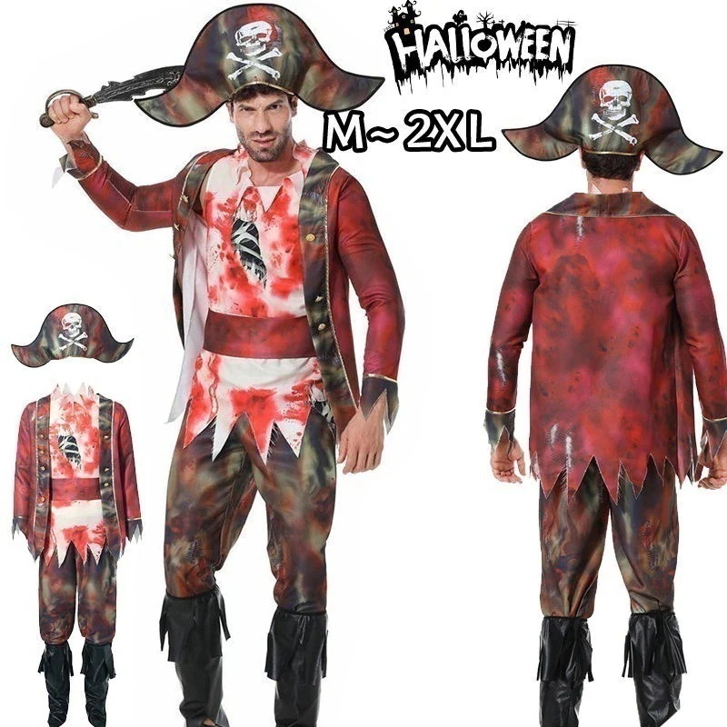 Sハロウィン衣装 男性用 海賊 コスチューム コスプレ　船長 　キャプテン 仮装 キャプテンパイレーツ 大人用 コスプレ 衣装 ハロウィン 仮装 コスチューム ゾンビ パーティーグッズ メンズ