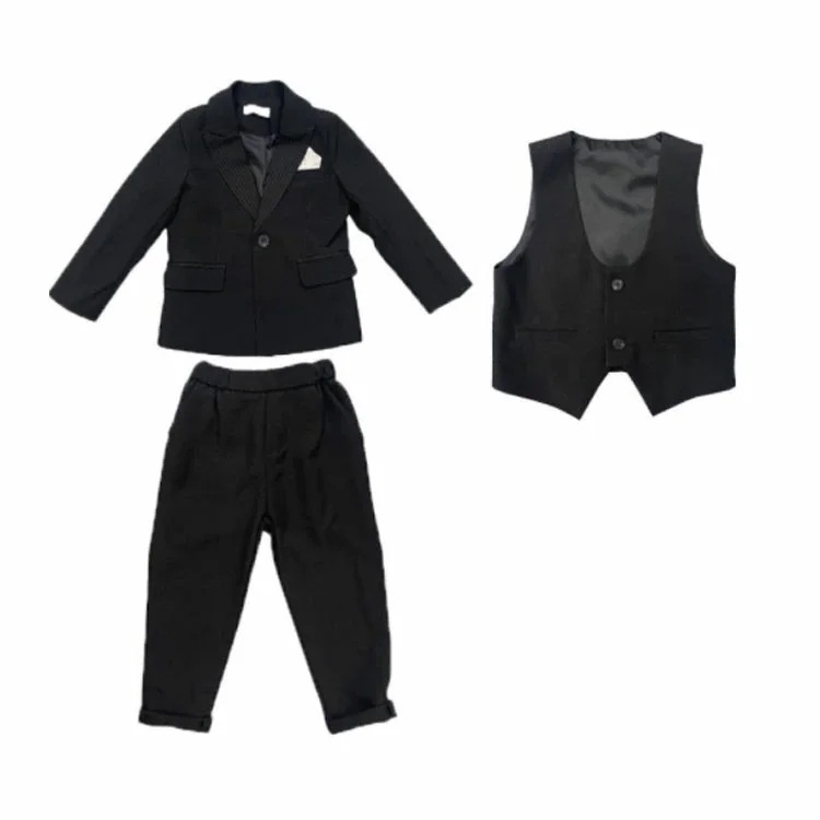 初回限定キッズスーツ フォーマル ３点セット ジャケット 長袖 パンツ 男の子 スーツ キッズ 子供 タキシード 子供スーツ カジュアル 子供服 フォーマルスーツ 入学 入園スーツ 卒業式 韓国ファッ