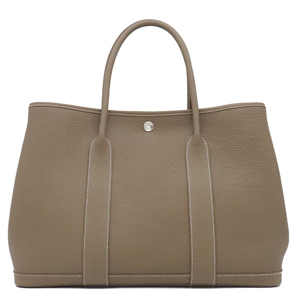 エルメス トートバッグ ガーデンパーティー PM ネゴンダ エトゥープ シルバー金具 グレージュ Z刻印【中古】