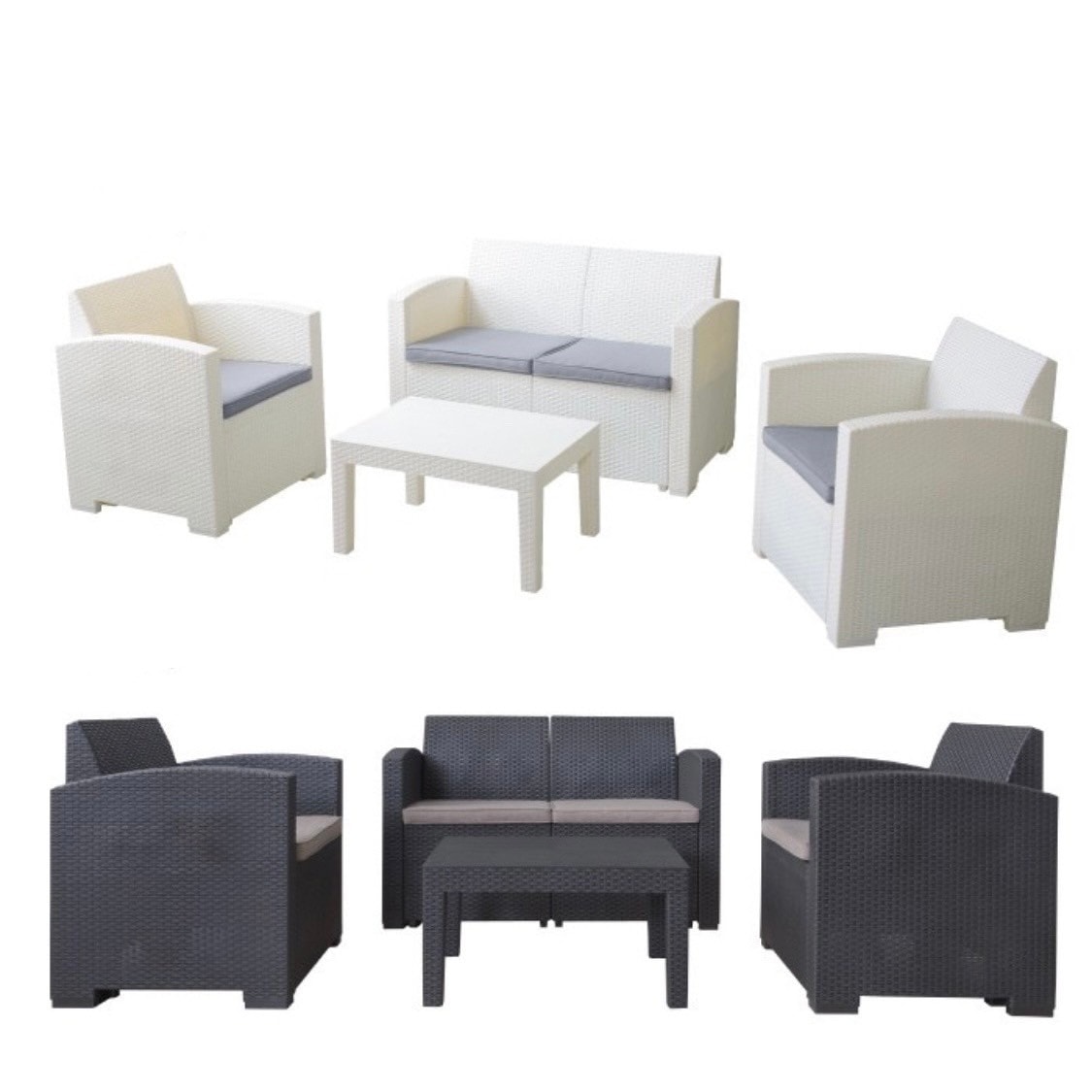 ガーデンリビング 4点セット テーブル ソファー 防水 軽量 ガーデンテーブル ガーデンチェア 家具