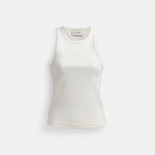 コーチリブ付きシグネチャータンクトップ CS609 WHT 16,091円