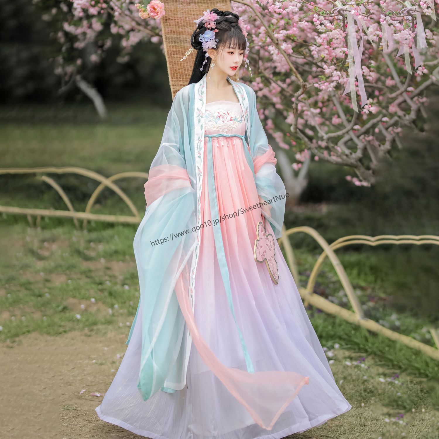 コスプレ スカート ロリスーツ漢服女唐製チ胸ホ子スカート刺繍春夏仙女セットロリ可愛 二次元 学園祭 文化祭