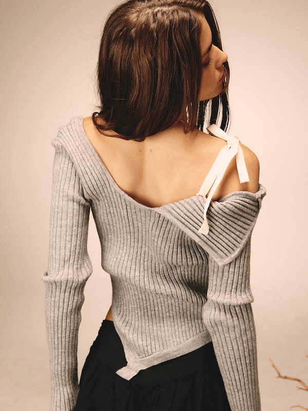 【GLOWNY】 ISA ASYMMETRICAL KNIT TOP : 3COLOR