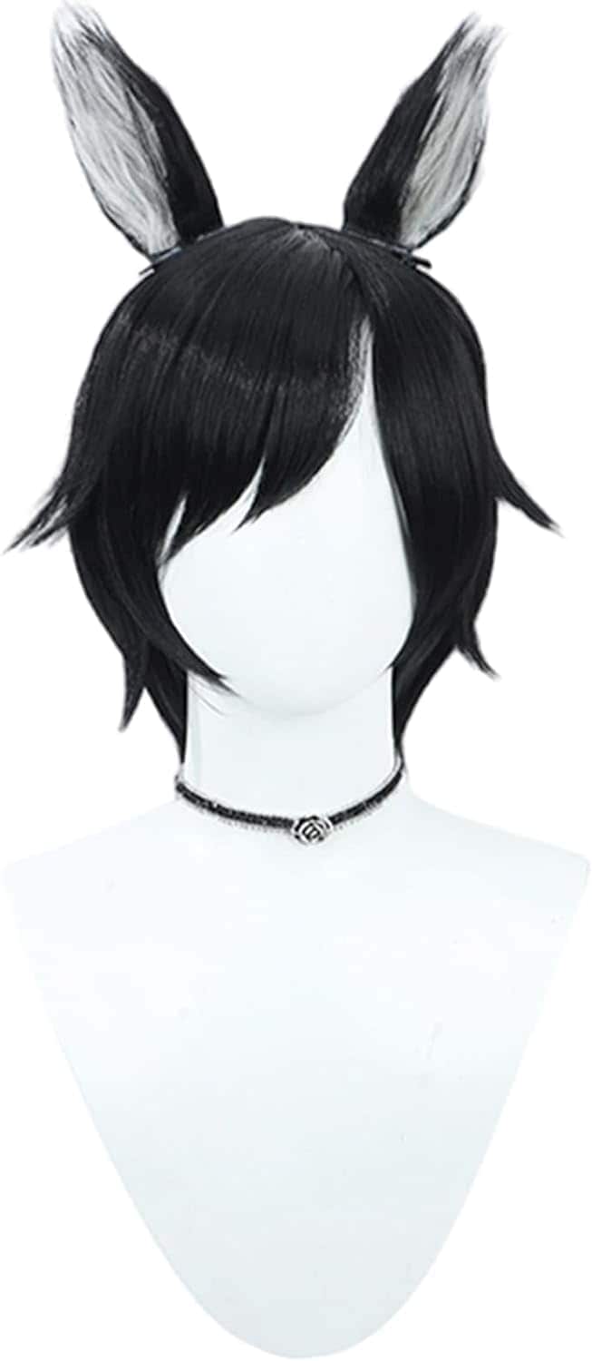 コスプレウィッグイヅツミ黒髪セミロング耐熱文化祭小物ハロウイーンウィッグかつらネット付きコスチューム