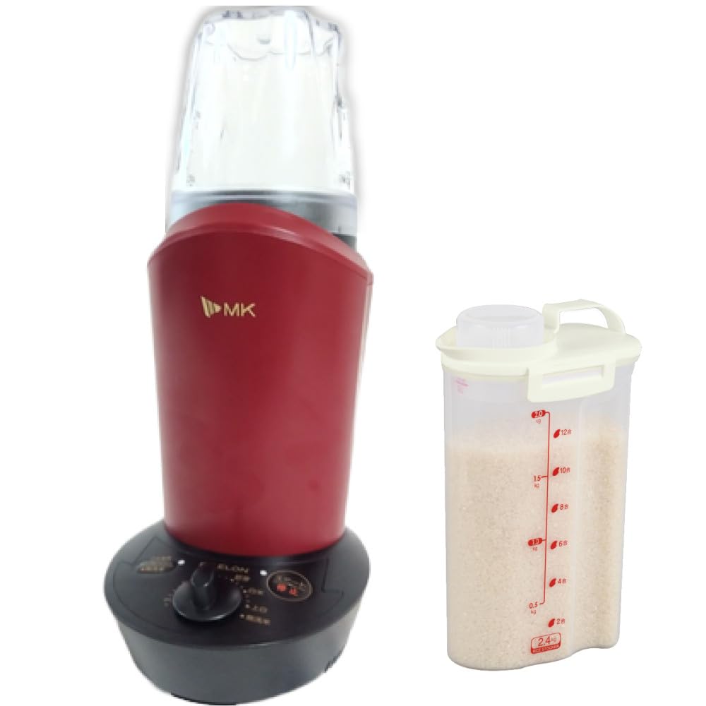 エムケー 精米機 家庭用 ライスロン ワインレッド 2合 SM-201R 家庭用精米機 ライスストッカー付き