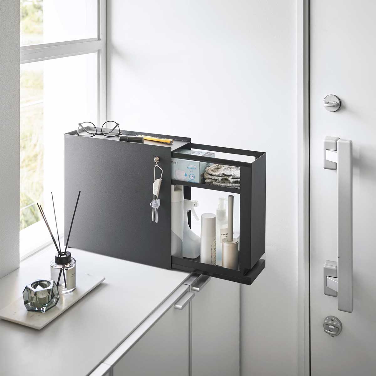 スライド収納 山崎実業 tower タワー 隠せる引き出し収納 1429 ブラック