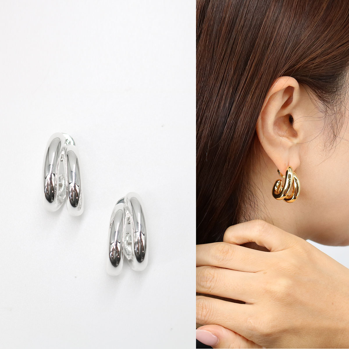 JB3303 フープピアス FLORENCE EARRINGS シルバー GOLD アクセサリー 小物　ギフト プレゼント ブランド
