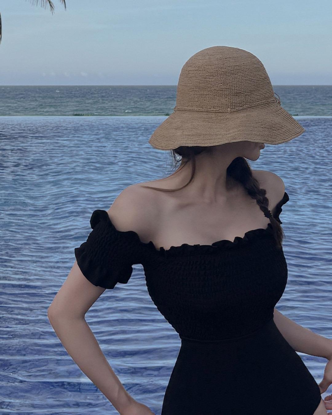 ムーディーリボンラピアハット韓国ファッション レディース