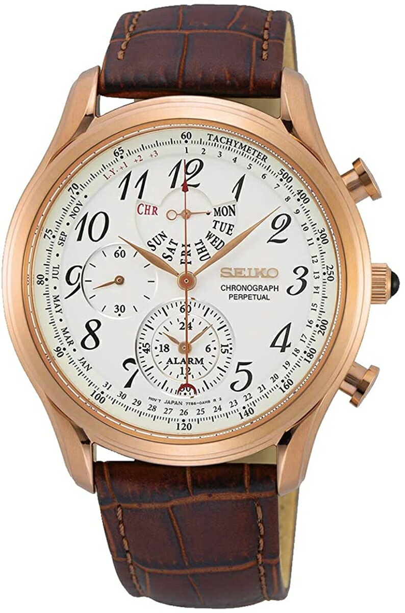 [10年保証] [製造終了 希少海外モデル] [セイコーインポート] SPC256P1 セイコー クオーツ アラーム クロノグラフ パーペチュアル カレンダー [逆輸入モデル]