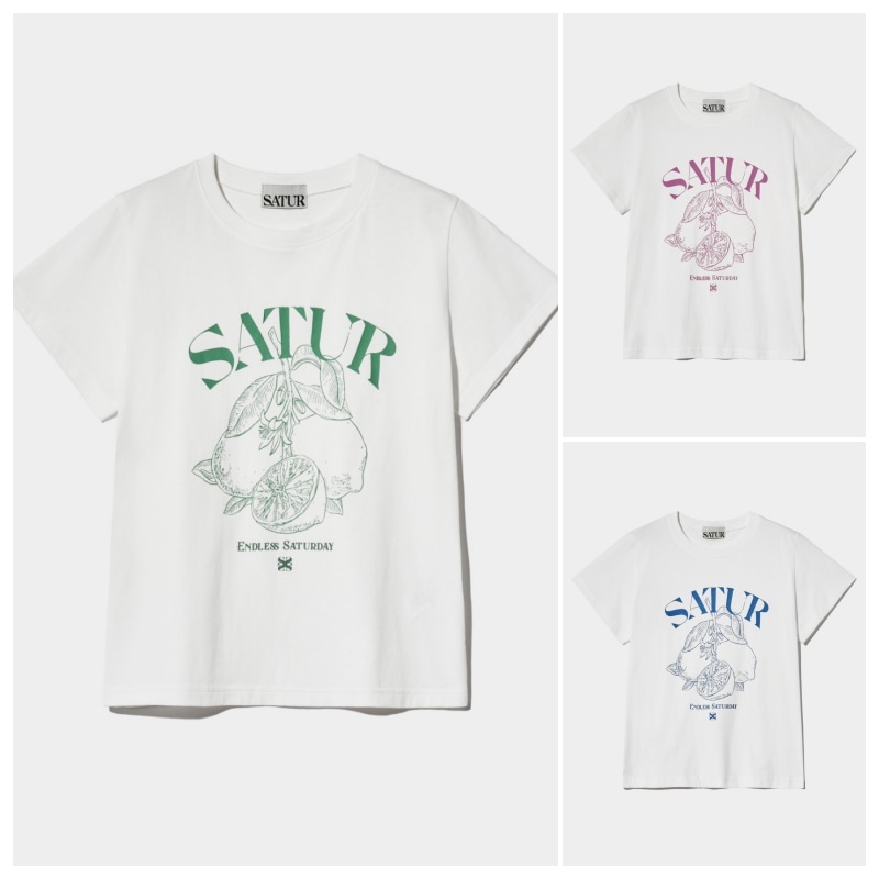 【SATUR】[EXCLUSIVE] (W) CAPRI CITRON DRAWING SUMMER GRAPHIC T-SHIRT : 3COLORS