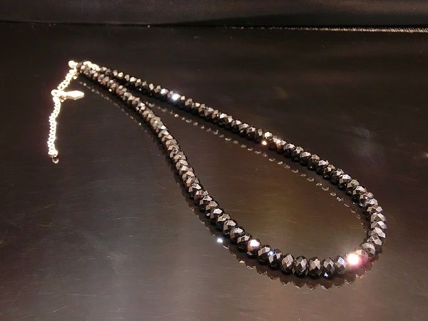 天然石 ブラックスピネル ネックレス メンズ ネックレス ブラックダイヤ の輝き メンズアクセサリーネックレス 大粒 迫力