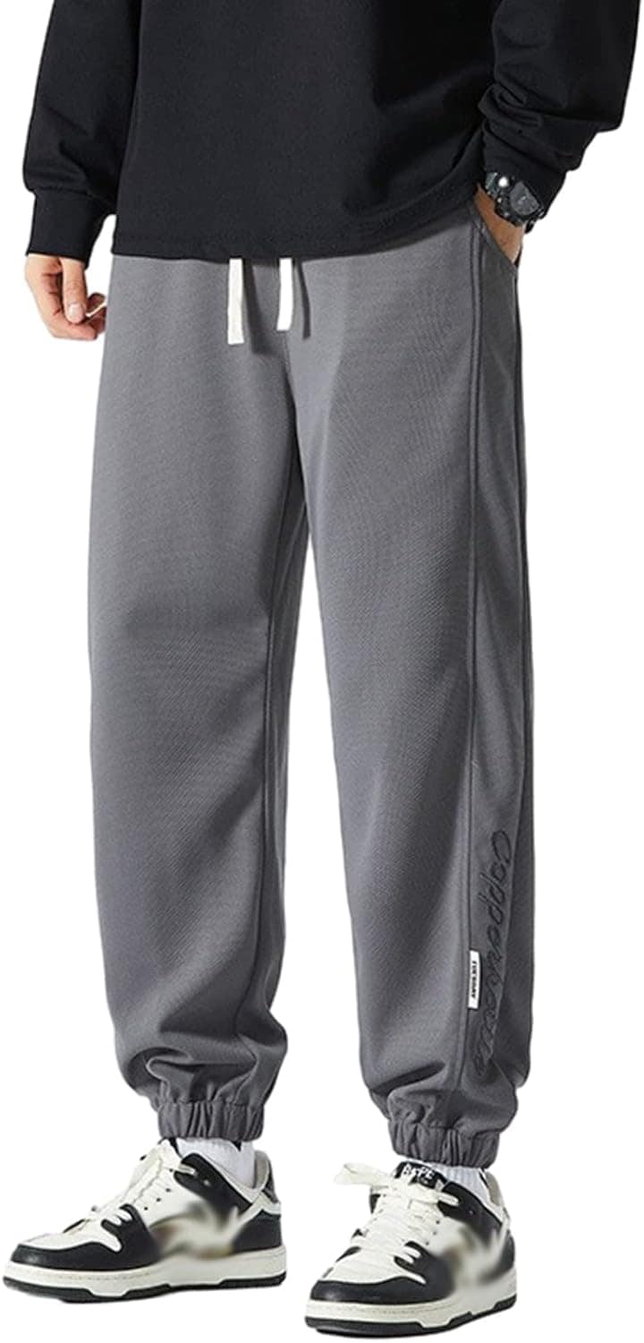 スウェットパンツ バギーパンツ メンズ ロングパンツ カジュアルパンツ 9分丈 ジャージボトム 原宿風 おしゃれ 英字柄 調整紐 通気性 スポーツ ストリート 汗染み防止 肌触りがいい 散