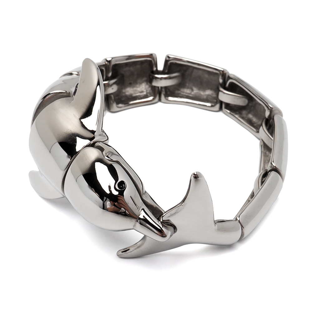 316L イルカのごつめブレスレット [b857]