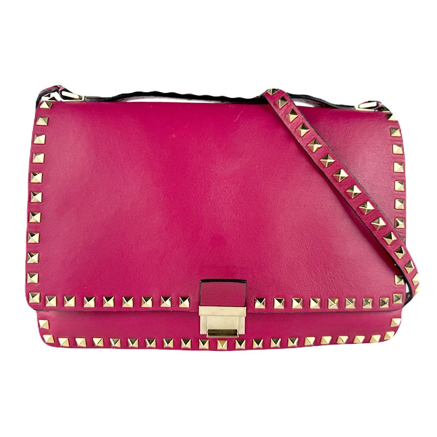 ヴァレンティノ ガラヴァーニ Valentino Garavani ショルダーバッグ ロックスタッズ レザー ピンク レディース z8678