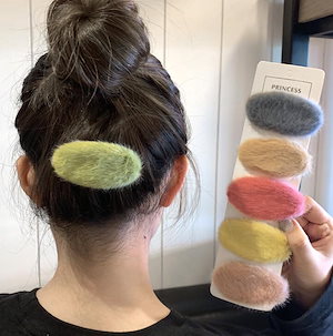 ふわふわファービッグオーバルやわらかヘアピン