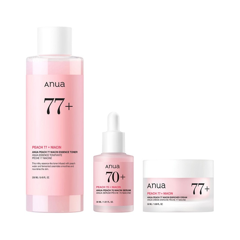 桃 トーンアップ 3STEP セット2 (化粧水＋美容液＋クリーム)