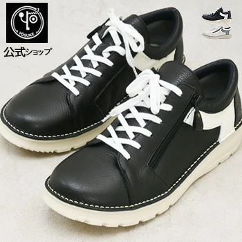 【公式SHOP特典キズ補修液付】 ヨースケ レザースニーカー メンズ 本革 サイドジップ コンフォート シューズ