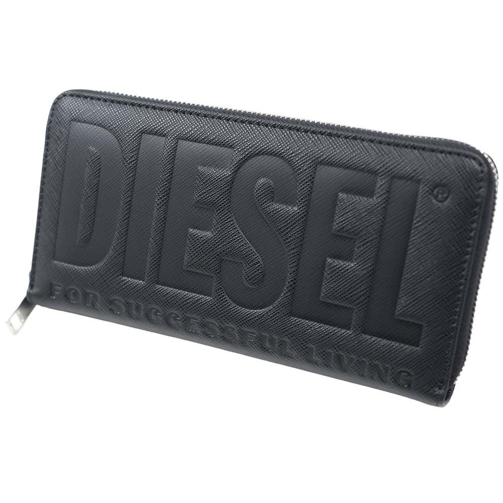 ディーゼル 財布 DIESEL メンズ ユニセックス ラウンドファスナー長財布 ラウンドジップ ブラック X08178-P0408-T8013
