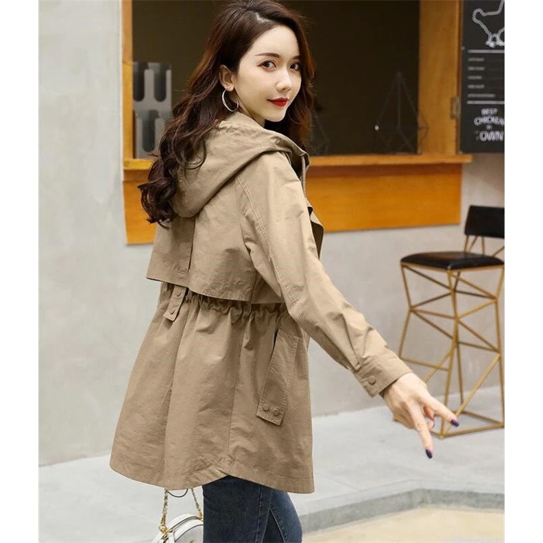 トレンチコート レディース ミリタリー スプリングコート コート フード付き アウター 秋 春 秋服