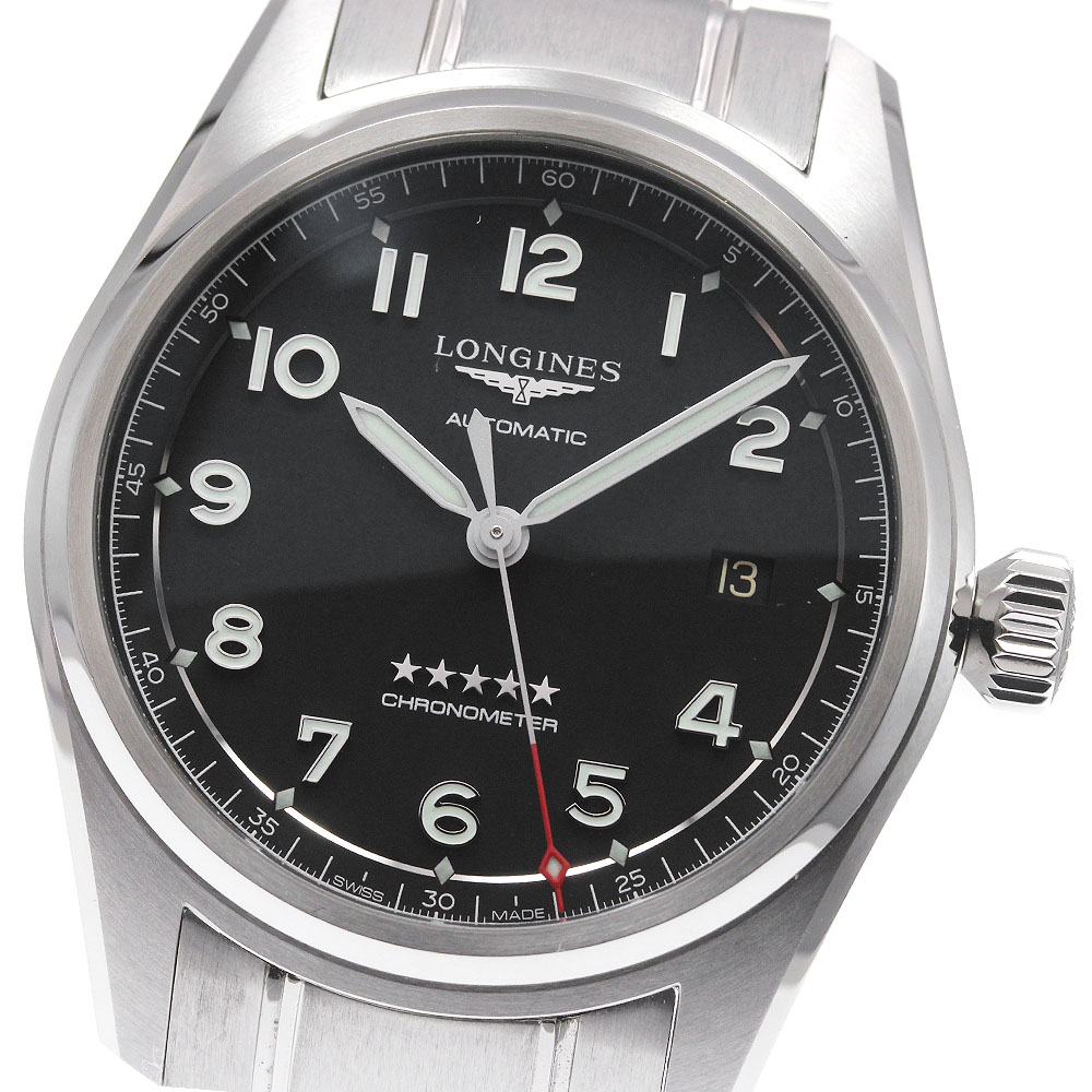 ロンジン LONGINES L3.810.4 スピリット 40 デイト 自動巻き メンズ 良品 保証書付き_839642【中古】