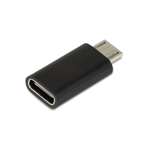 （まとめ）TypeCmicroUSB変換コネクター （ブラック） MTCA-BK[x5セット]