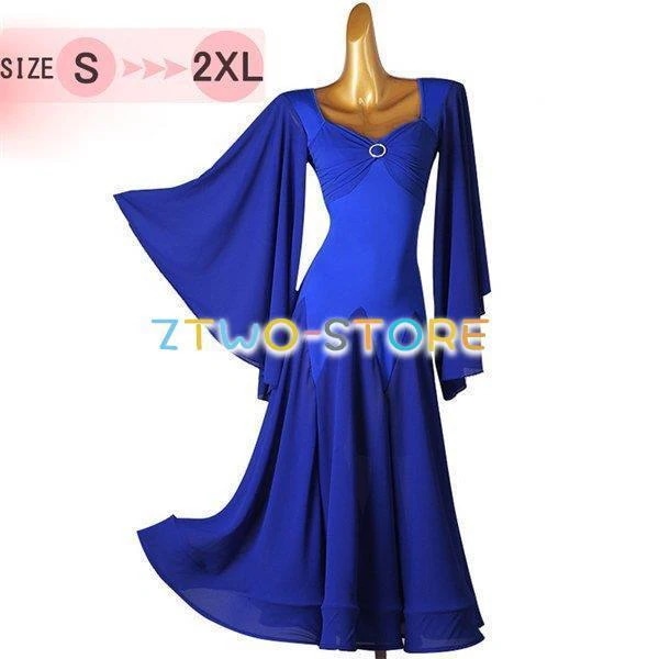 サイズ指定可 社交ダンスドレス ワンピース モダンドレス ラテンダンスドレス ダンス発表会 大きい裾 スタンダードドレス 競技着 練習着 演出用