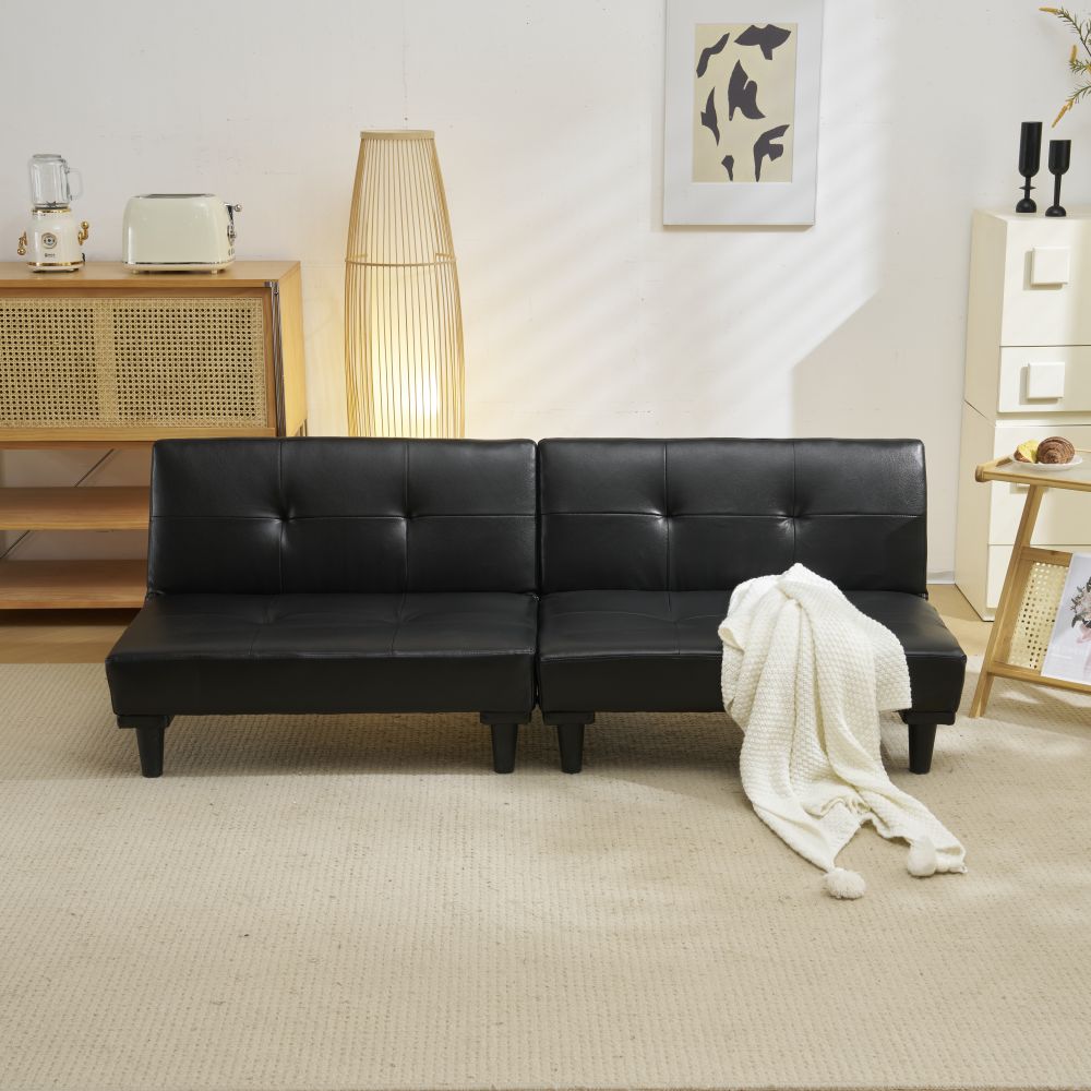 【国内発送&送·料·無·料】ソファベッド ベッド ソファ 2人 PU ロータイプ リクライニングソファ 取付可能な脚 背もたれ3段階 お手入れ簡単 省スペース 一人暮らし 自由な組み合わせ コンパクト