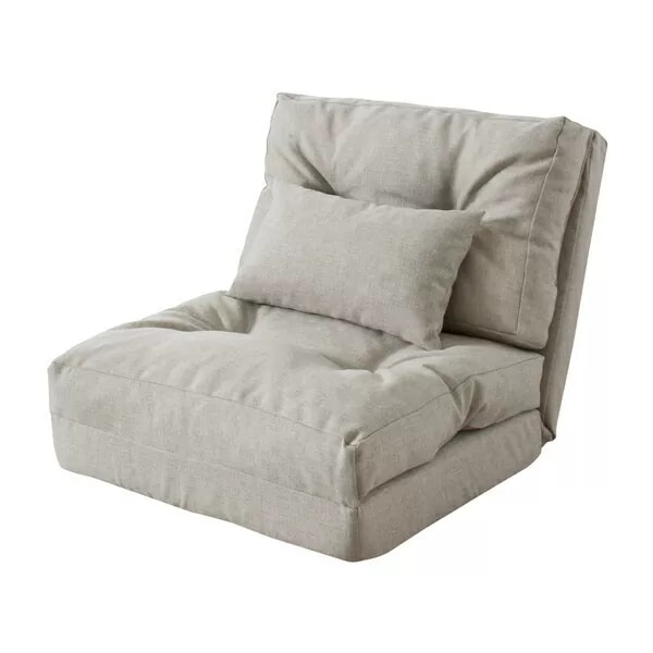 東谷 エリスシングル3WAYソファベッド W60D66-197H55SH26 ベージュ/グレー