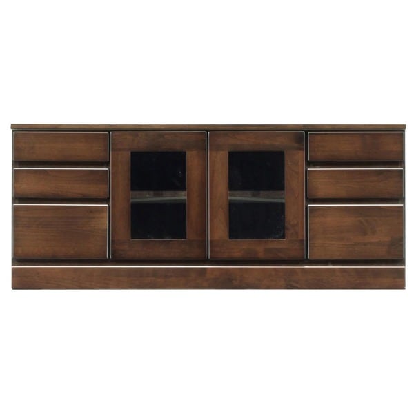 ローボード テレビ台 3段 約幅120cm ダークブラウン 木製 扉収納付き 日本製 リビング ダイニング 完成品 玄関渡し