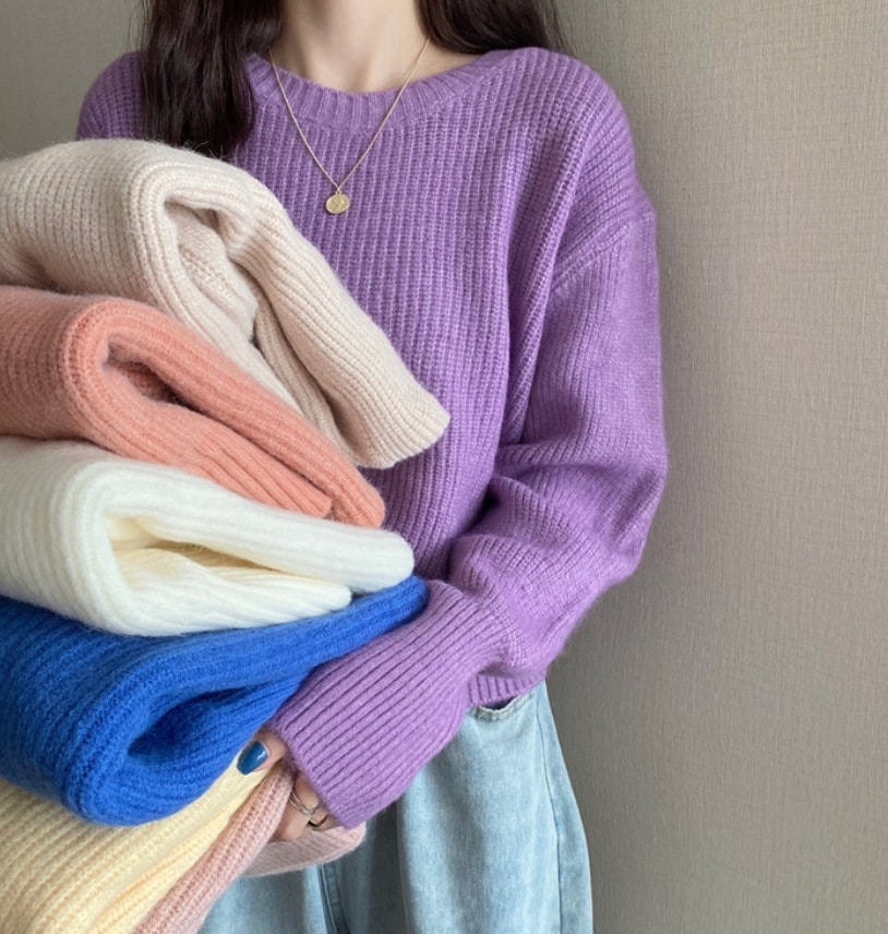 トップス デート モテアイテム ミディアム丈 長袖 ウール ニット コットン 可愛い きれいめ 上品 おしゃれ かっこいい 可愛い ラブリー キュート ガーリー クール モード系 セクシー