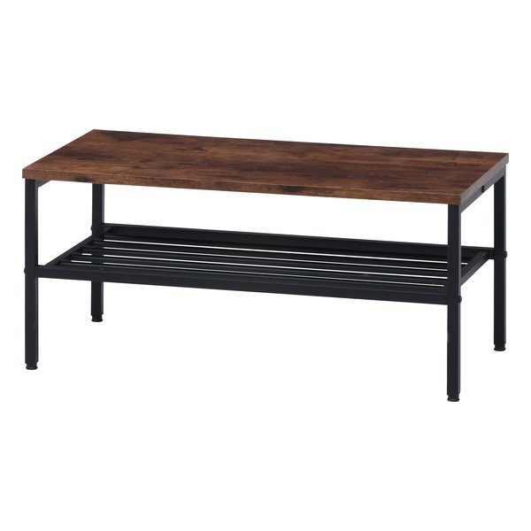 リビングテーブル棚付 ナビア ブラウン/ブラック LT81818