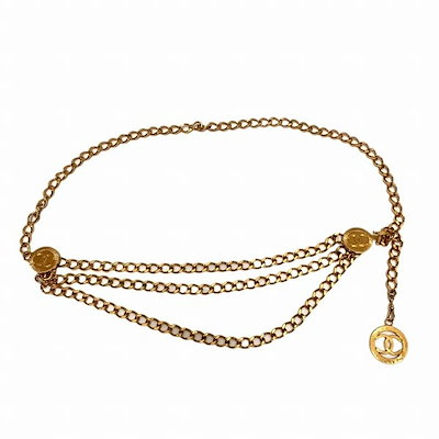 シャネル ココマーク チェーンベルト 3連 ベルト レディース