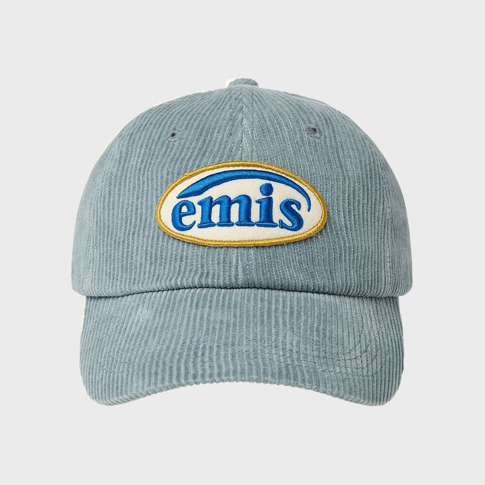 IMIS コーデュロイワッペンボールキャップ (リニューアル)-アッシュブルー