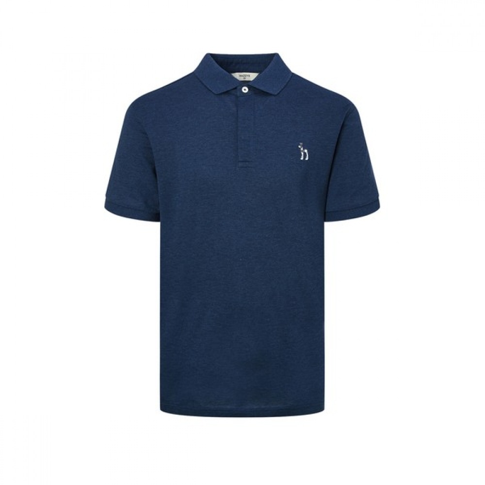 [ヘッジス] 24SS ネイビーメランジコットンショートスリーブカラー T シャツ WHTS4B402N3 7,895円