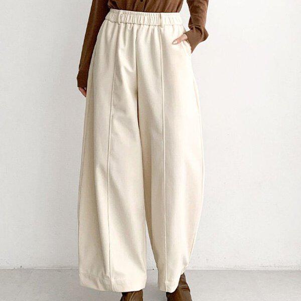 (PT) リボン끈골덴ワイドパンツ 冬 女性 コールテン