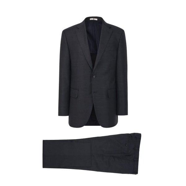 [ZEGNA] ダークグレー ウールエラスチン マイクロパターン スーツ (DMSJSP6A041G3)