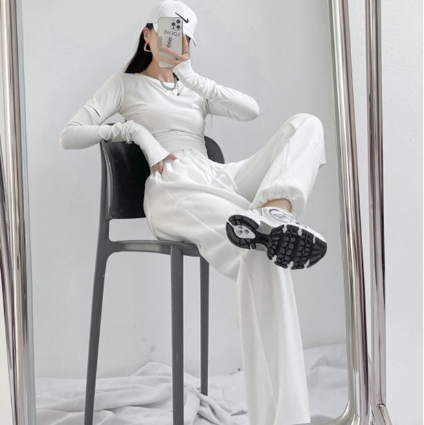 パンツ ズボン ロング アンクル丈 セミフレア スリム ストレート ワイド 大人可愛い きれいめ シンプル カジュアル こなれ感 ラフ ボーイッシュ スポーティー 無地 春 夏 秋 冬 オールシーズン