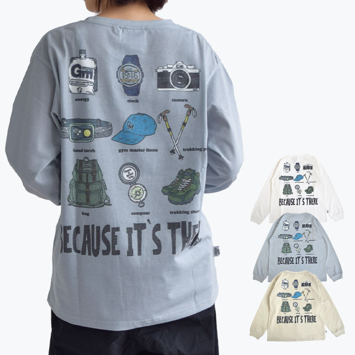 【2024秋冬新作】 gym master トップス Tシャツ ロンT 5.8oz T/Cドライ CLIMB MOUNTAIN ロンTee メンズ レディース 長袖 M L XL G433781