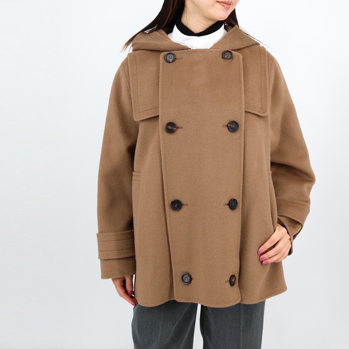 ピュアウール ダブルブレストコート 2429086011600 MONTREAL001 モントリオール ダブルコート ショートコート BROWN ブラウ