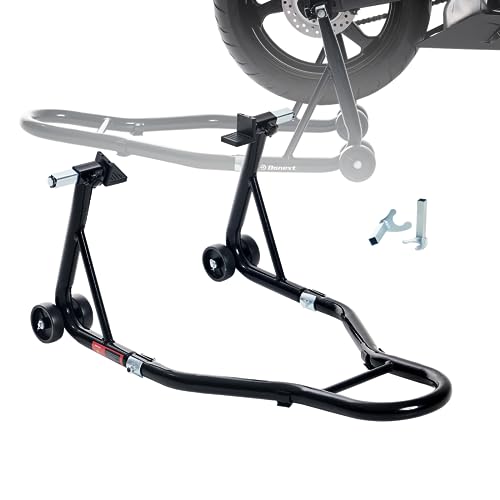 Donext バイクスタンド リア メンテナンススタンド 後輪用 整備用 耐荷重340kg 750LBS キャスター付き L型＆U型2種類付き ブラック
