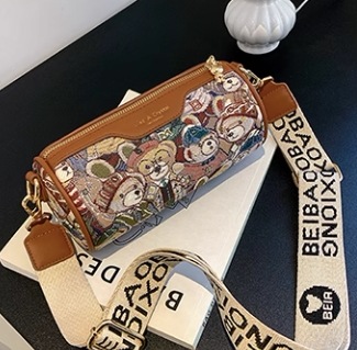 バッグ カバン レディース ショルダー 斜めがけ 肩がけ ポシェット ミニバッグ ミニ 小さい コンパクトウォレット 便利 コンパクト ファスナー 筒型 厚手 フェイクレザー 布 かわいい お洒落