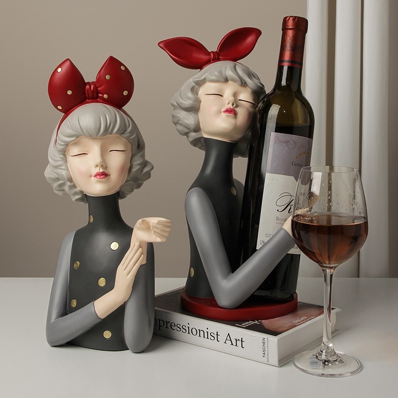 北欧デザイン　少女のワインラックグラスホルダー