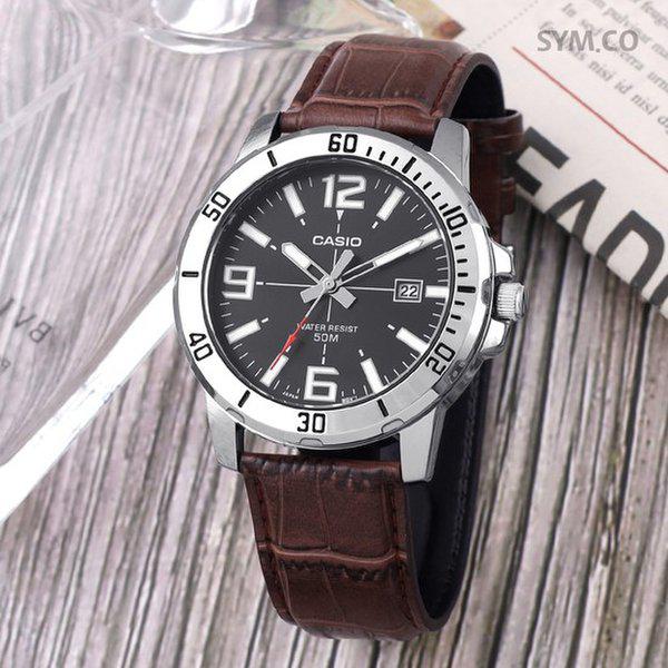 MTP-VD01L-1B ダイバールック ビンテージ カジュアル スポーツ メンズ レザー 腕時計 d