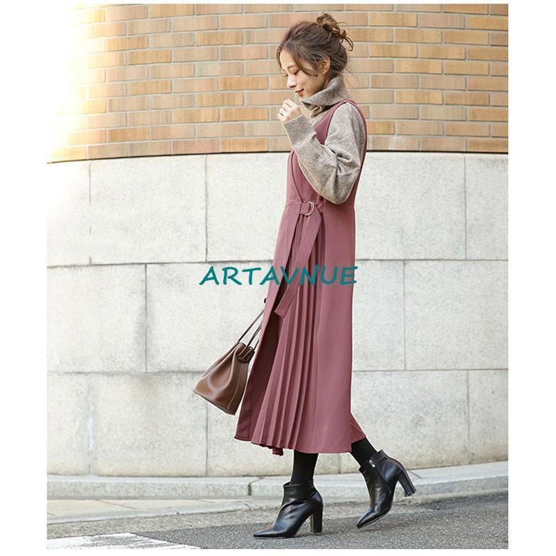 春新作 ワンピース ジャンパースカート レディース 春秋冬 フリーツ タンクトップ ロングワンピース サロペットスカート ジャンスカ きれいめ