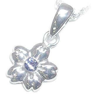 ( 12月誕生石 ) タンザナイトペンダントネックレス（フラワーモチーフ）楽ギフ_包装